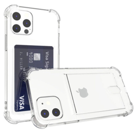 iPhone 12 Pro - Back Cover - Anti Shock  - Transparant met Pashouder