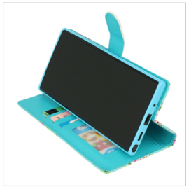 Samsung S25 Plus - Bookcase Print - Bloemen Blauw