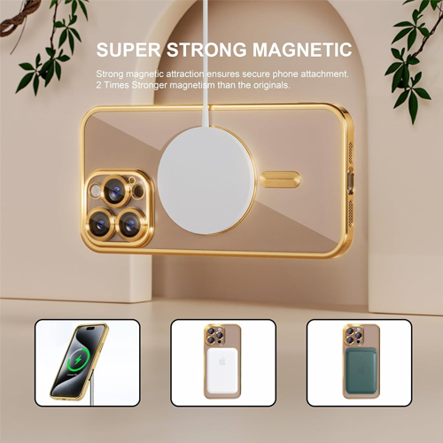iPhone 15 Pro Max - MagSafe - Goud - Draadloos oplaadbare Back Cover