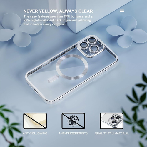 iPhone 15 Pro Max - MagSafe - Licht Blauw - Draadloos oplaadbare Back Cover