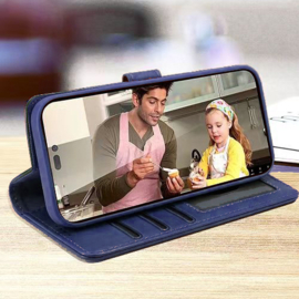 Lavann Leather Book Case 2 in 1 - iPhone 14 Pro - Blauw