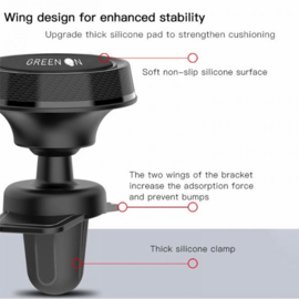 Green ON Round Design Ventilatierooster Magneet Telefoonhouder