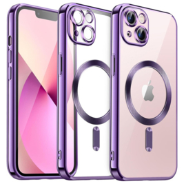 Magnetic Magsafe Case - iPhone 15 - Paars - Draadloos Oplaadbare Case