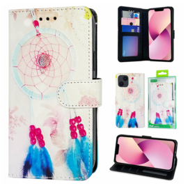 Book Case voor iPhone 16e - Dromenvanger Printje - Ruimte voor 3 pasjes