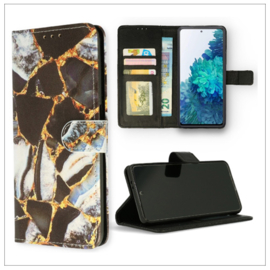 iPhone 15 Pro Max - Bookcase Print - Marmer Zwart