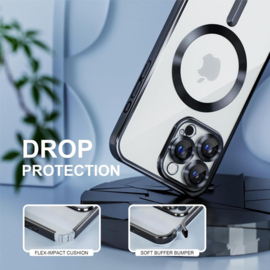 Magnetic Magsafe Case - iPhone 16 Pro Max - Zwart - Draadloos Oplaadbare Case
