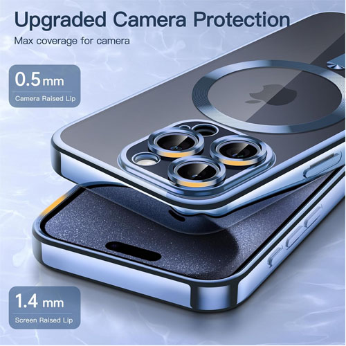 iPhone 15 Pro Max - MagSafe - Licht Blauw - Draadloos oplaadbare Back Cover