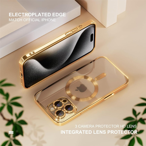 iPhone 15 Pro Max - MagSafe - Goud - Draadloos oplaadbare Back Cover