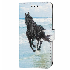 Samsung S23 Plus - Bookcase Print - Paard Zwart