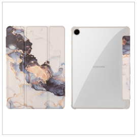 Printed Silicone Smart Cover Samsung Galaxy Tab A9+ - Marmer Grijs
