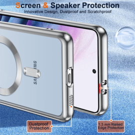 Samsung S21 Plus Magsafe Hoesje - Transparant/Zilver