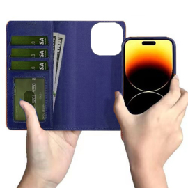 Lavann Leather Book Case 2 in 1 - iPhone 14 Pro - Blauw