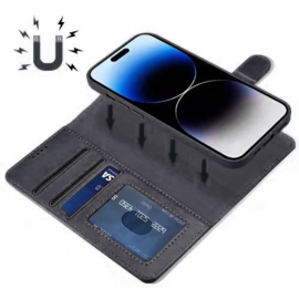 Lavann Leather Book Case 2 in 1 - iPhone 16 Plus - Zwart