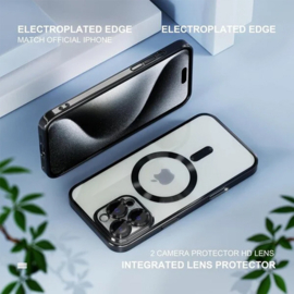 Magnetic Magsafe Case - iPhone 16 Pro Max - Zwart - Draadloos Oplaadbare Case