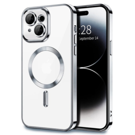 Magnetic Magsafe Case - iPhone 16 Plus - Zilver - Draadloos Oplaadbare Case