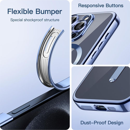 iPhone 15 Pro Max - MagSafe - Licht Blauw - Draadloos oplaadbare Back Cover