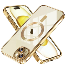 Magnetic Magsafe Case - iPhone 15 - Goud - Draadloos Oplaadbare Case