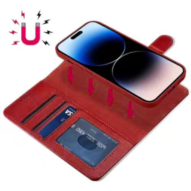 Lavann Leather Book Case 2 in 1 - iPhone 15 - Rood