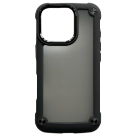 Hoesje voor Apple iPhone 16 Pro Max - Shockproof Armor Semi-Transparante Back Cover - Zwart
