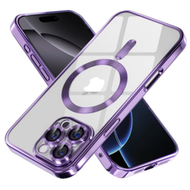 Magnetic Magsafe Case - iPhone 15 Pro - Paars - Draadloos Oplaadbare Case