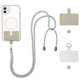 Universele Phone Koord Extra Sterk 6mm - Licht Grijs