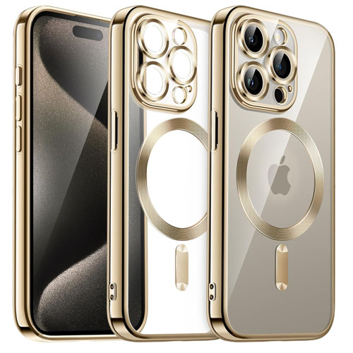 iPhone 15 Pro Max - MagSafe - Goud - Draadloos oplaadbare Back Cover