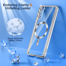 Samsung S21 Plus Magsafe Hoesje - Transparant/Zilver