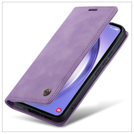 CaseMania Slim Bookcase iPhone 14 Pro Lila