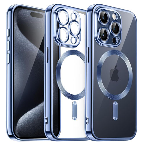 iPhone 15 Pro Max - MagSafe - Licht Blauw - Draadloos oplaadbare Back Cover