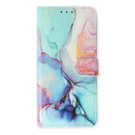 Book Case Geschikt voor iPhone 16e / iPhone 17e - Marmer Printje - Ruimte voor 3 pasjes