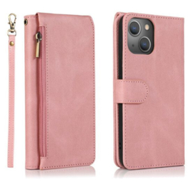 Trendy Wallet Case Met Rits - Samsung S22 - Roze