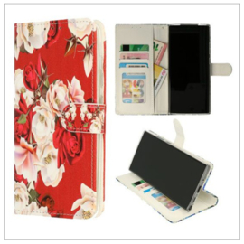 Samsung A7 (2018) - Bookcase Print - Bloemen Rood