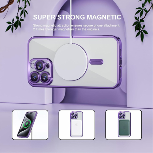 iPhone 15 Pro Max - MagSafe - Paars - Draadloos oplaadbare Back Cover