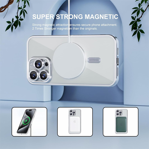 iPhone 15 Pro Max - MagSafe - Licht Blauw - Draadloos oplaadbare Back Cover