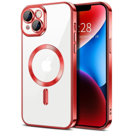 Magnetic Magsafe Case - iPhone 15 - Rood - Draadloos Oplaadbare Case