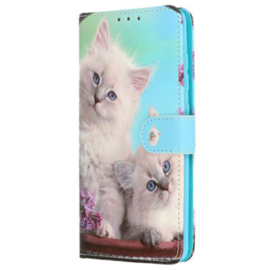 Book Case Geschikt voor iPhone 16e / iPhone 17e - Katten Printje - Ruimte voor 3 pasjes