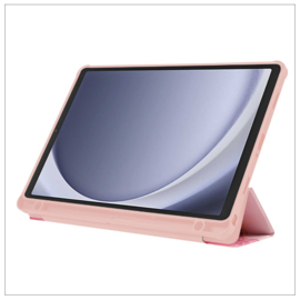 Printed Silicone Smart Cover Samsung Galaxy Tab A9+ - Marmer Roze