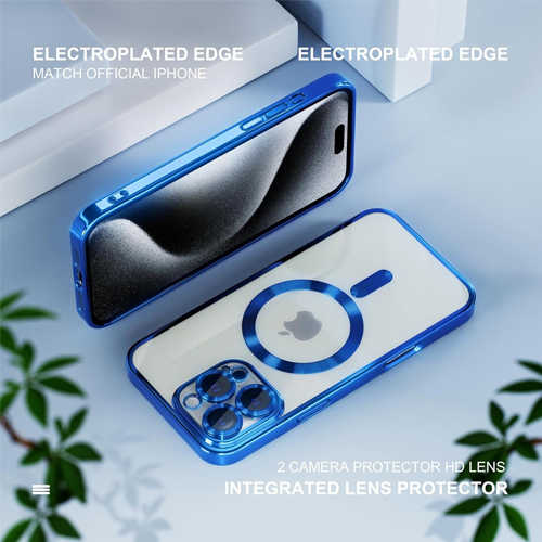 iPhone 15 Pro Max - MagSafe - Blauw - Draadloos oplaadbare Back Cover