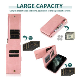 Trendy Wallet Case Met Rits - Samsung S22 - Roze