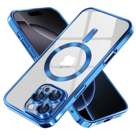 Magnetic Magsafe Case - iPhone 15 Pro - Blauw - Draadloos Oplaadbare Case