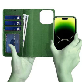 Lavann Leather Book Case 2 in 1 - iPhone 15 - Groen