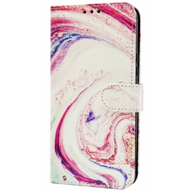 Samsung A04S - Bookcase Print - Marmer Rood Wit