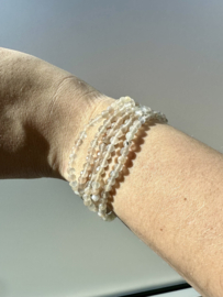 Zwarte maansteen armband 4mm facet geslepen.