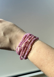Roze toermalijn armband 4mm facet geslepen.