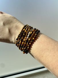 Armbandje 4mm - Tijgeroog.