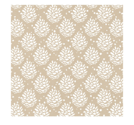 Cadeaupapier | Pinecon pattern - kraft/wit