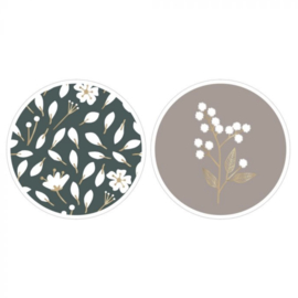 Stickers duo | flowers | petrol