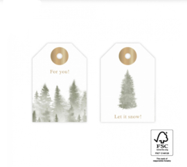 Label | Forest green tree - gold