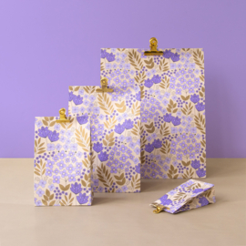 Blokbodemzak | Flower field - lilac