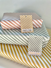 Label | Party stripes - orange / green